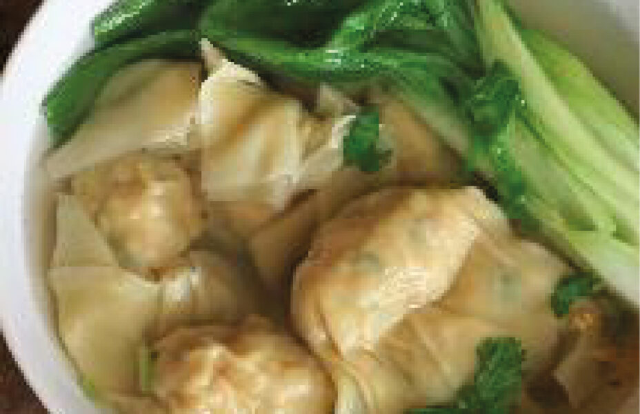 Bouillon met garnalen dumplings