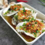 Gestoomde oesters met vermicelli in knoflooksaus